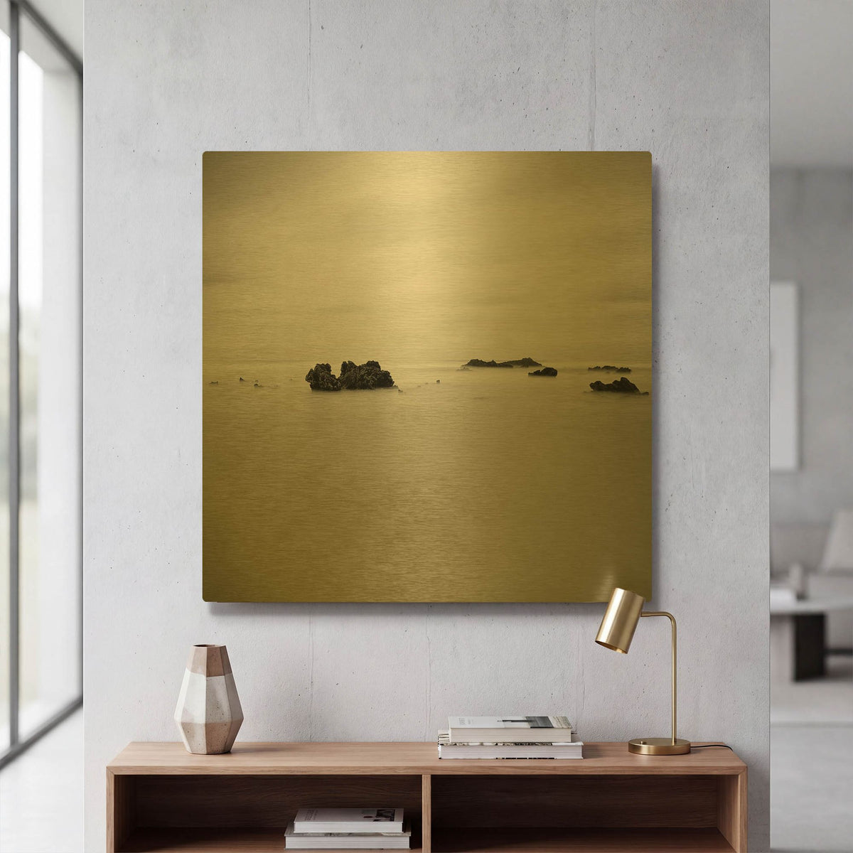 'Beach 3' By PhotoINC Studio Gold Metal Wall Art