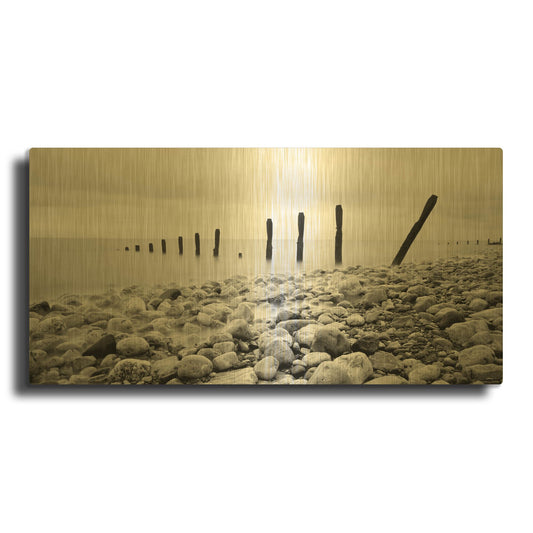 'Beach Pebbles' By PhotoINC Studio Gold Metal Wall Art