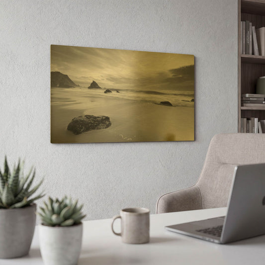 'Beachview' By PhotoINC Studio Gold Metal Wall Art