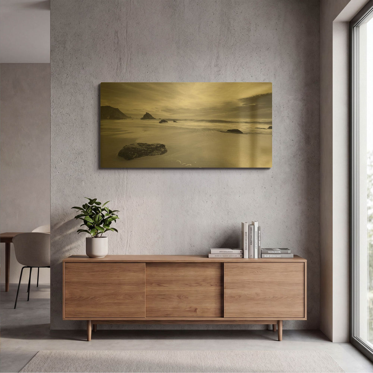 'Beachview' By PhotoINC Studio Gold Metal Wall Art