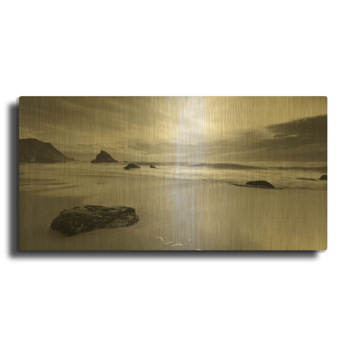 'Beachview' By PhotoINC Studio Gold Metal Wall Art