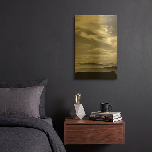 'Black & White Sky' By PhotoINC Studio Gold Metal Wall Art