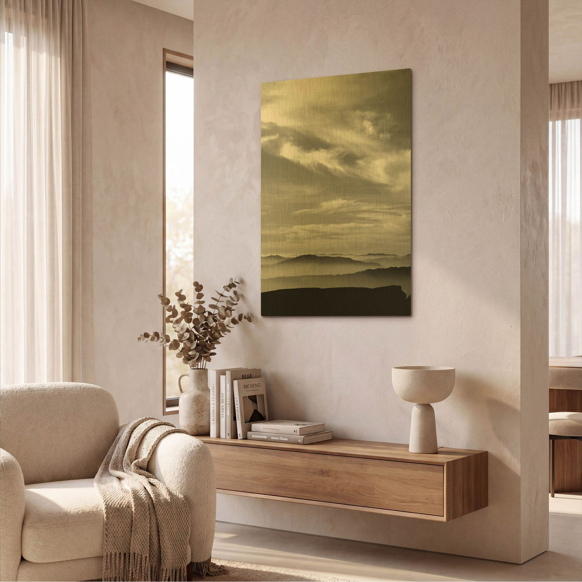 'Black & White Sky' By PhotoINC Studio Gold Metal Wall Art