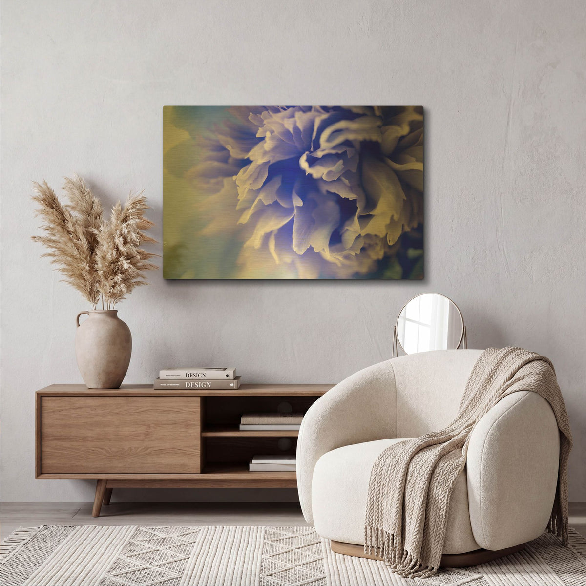 'Blue Flower' By PhotoINC Studio Gold Metal Wall Art