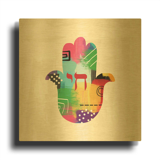 'LW4238' By Linda Woods Gold Metal Wall Art