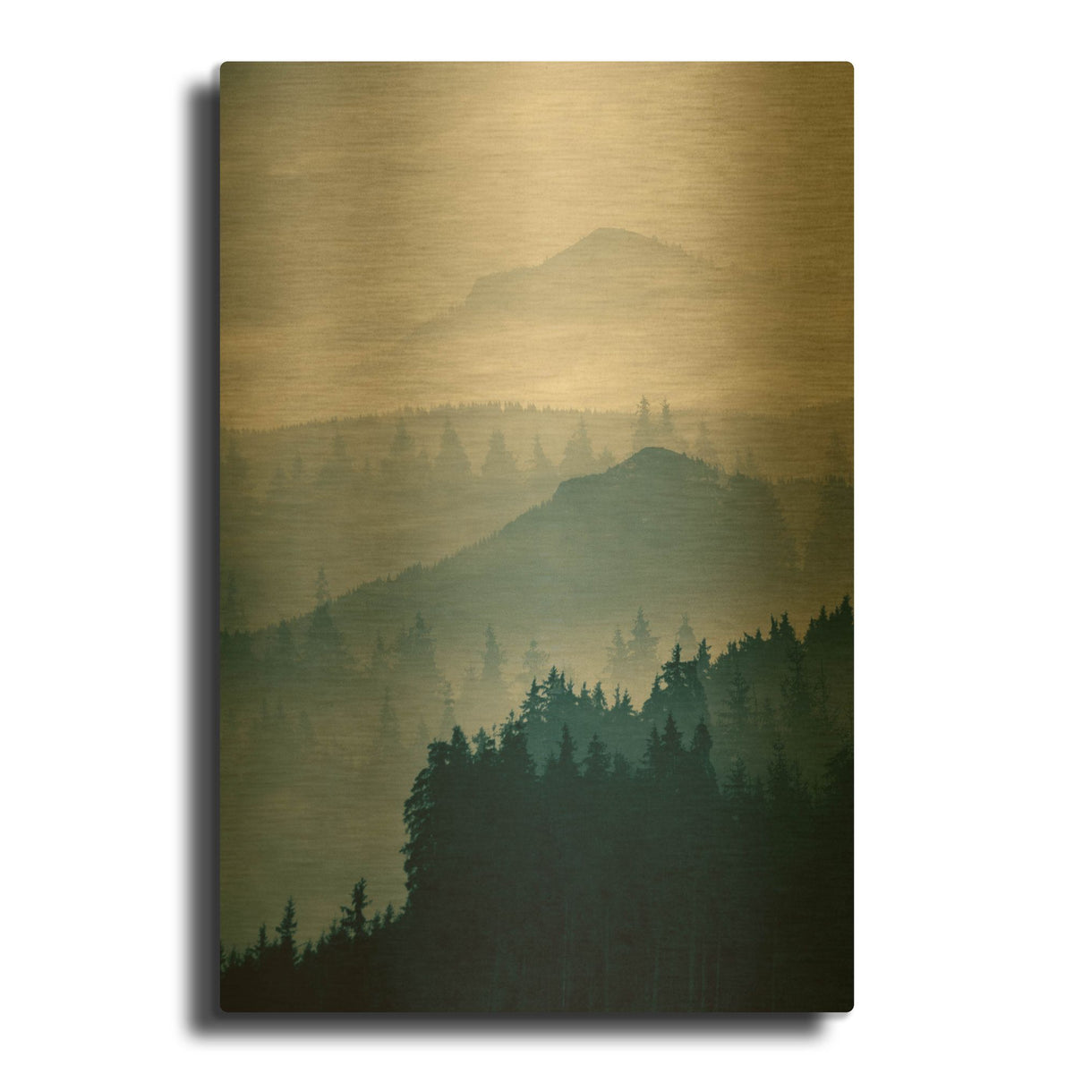 'Blue Mountains I' By PhotoINC Studio Gold Metal Wall Art
