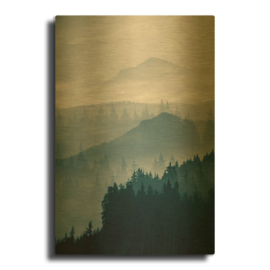 'Blue Mountains I' By PhotoINC Studio Gold Metal Wall Art