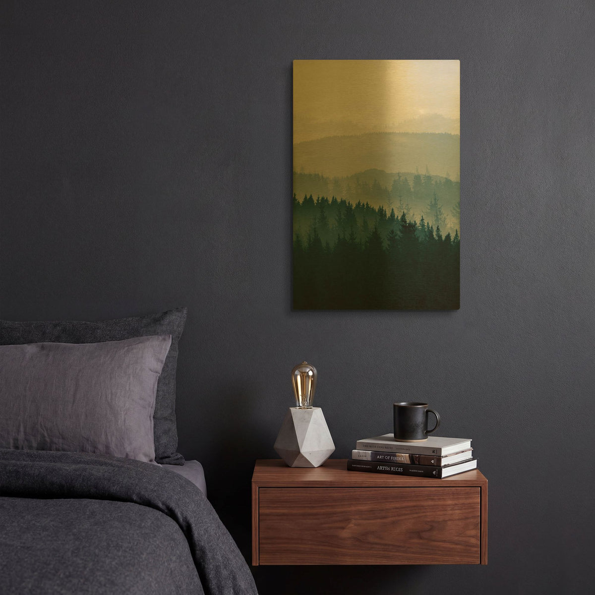'Blue Mountains Ii' By PhotoINC Studio Gold Metal Wall Art