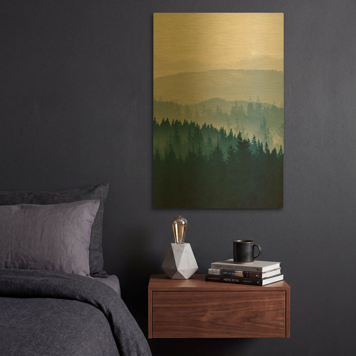 'Blue Mountains Ii' By PhotoINC Studio Gold Metal Wall Art