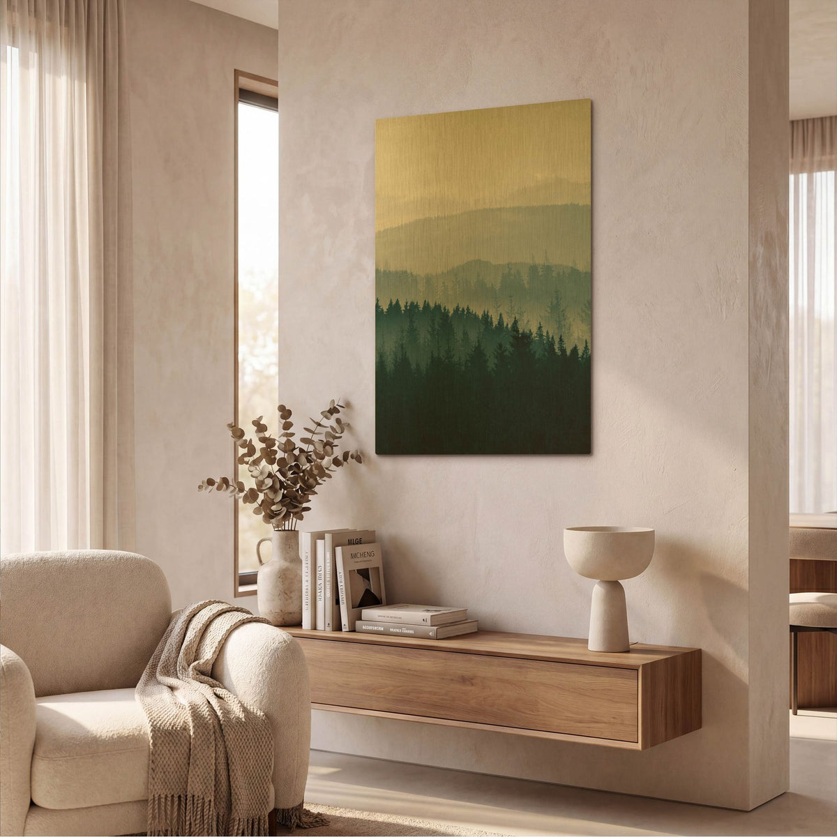 'Blue Mountains Ii' By PhotoINC Studio Gold Metal Wall Art