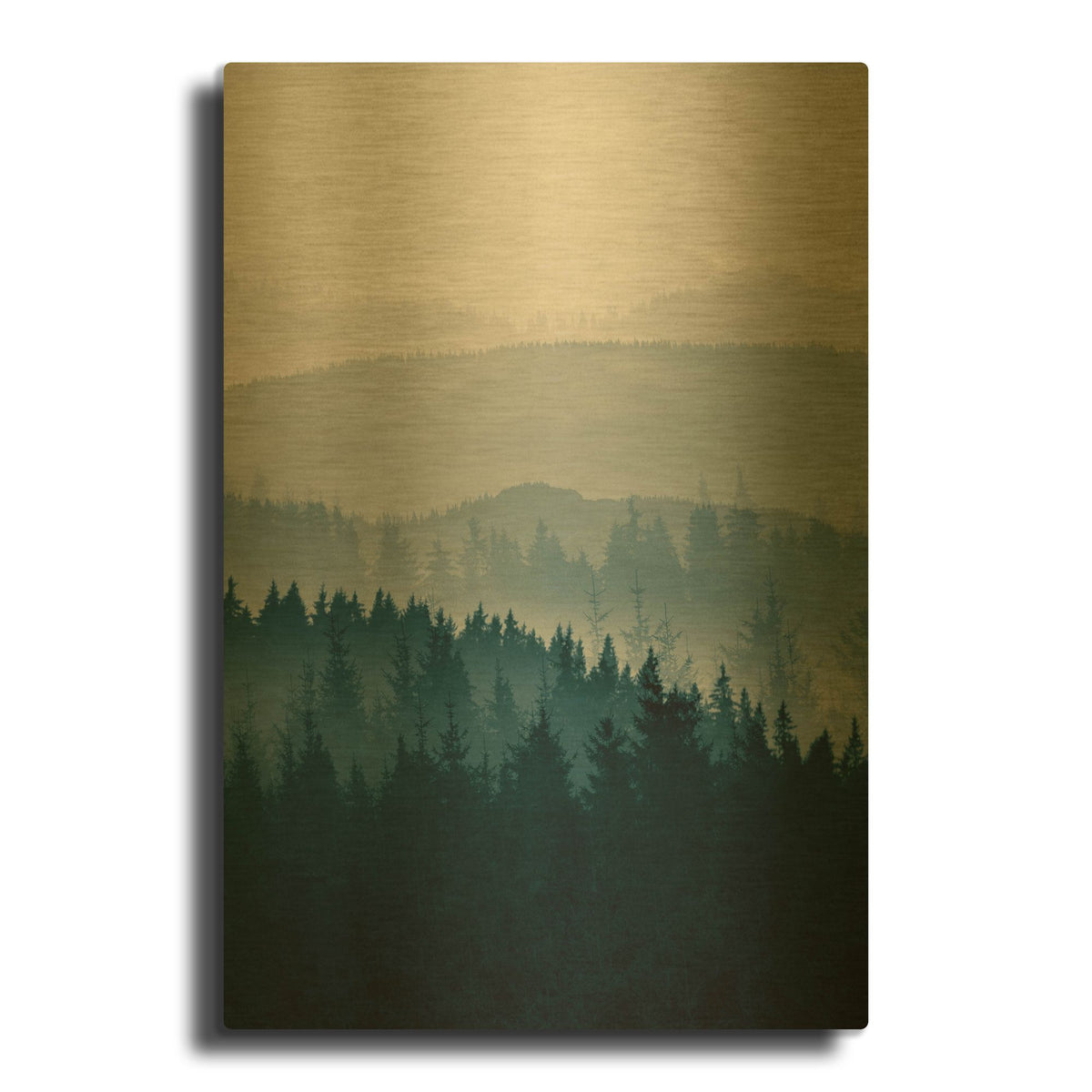 'Blue Mountains Ii' By PhotoINC Studio Gold Metal Wall Art