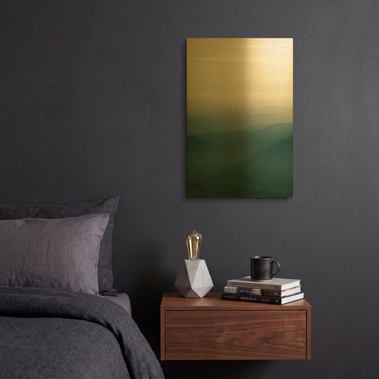'Blue Mountains V' By PhotoINC Studio Gold Metal Wall Art