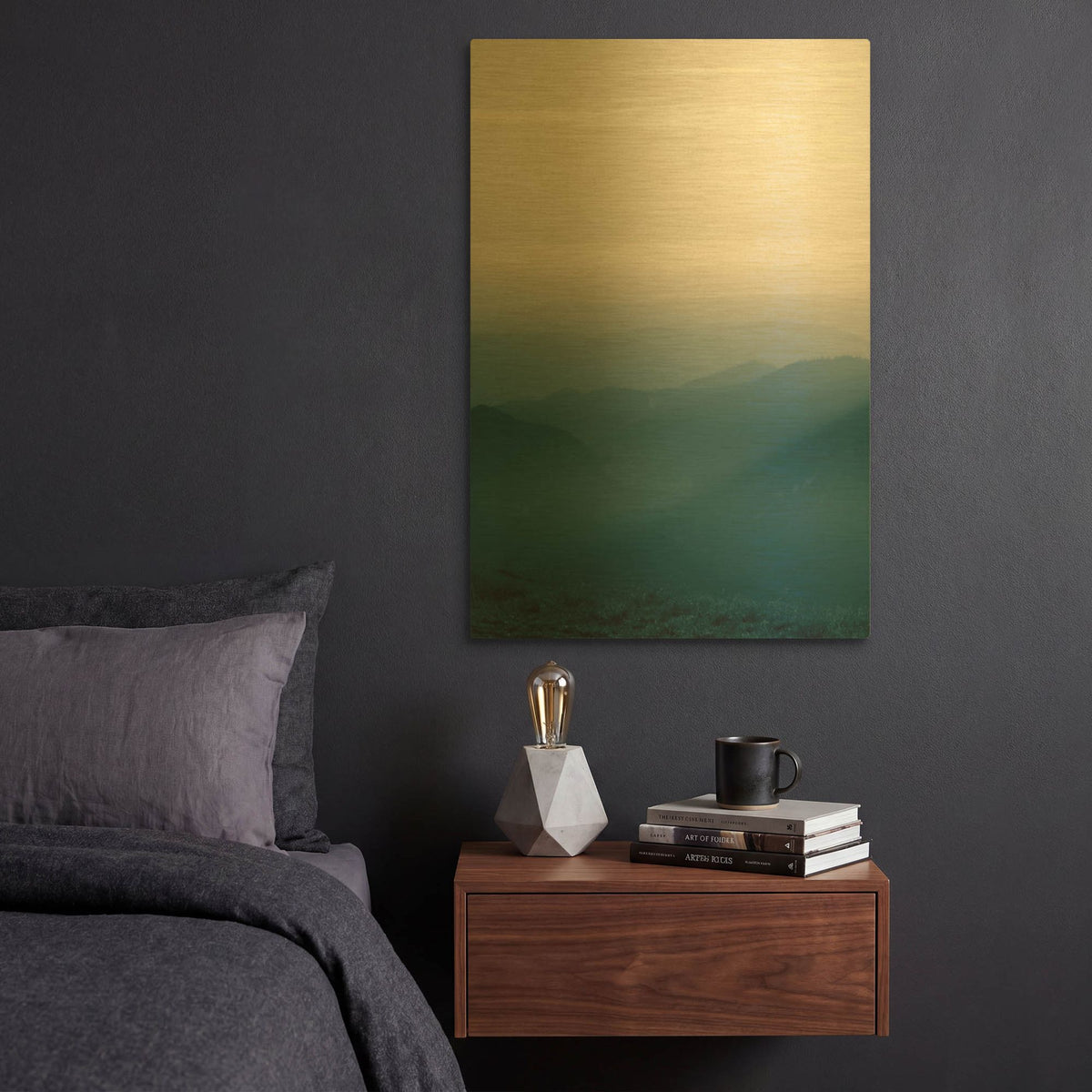 'Blue Mountains V' By PhotoINC Studio Gold Metal Wall Art