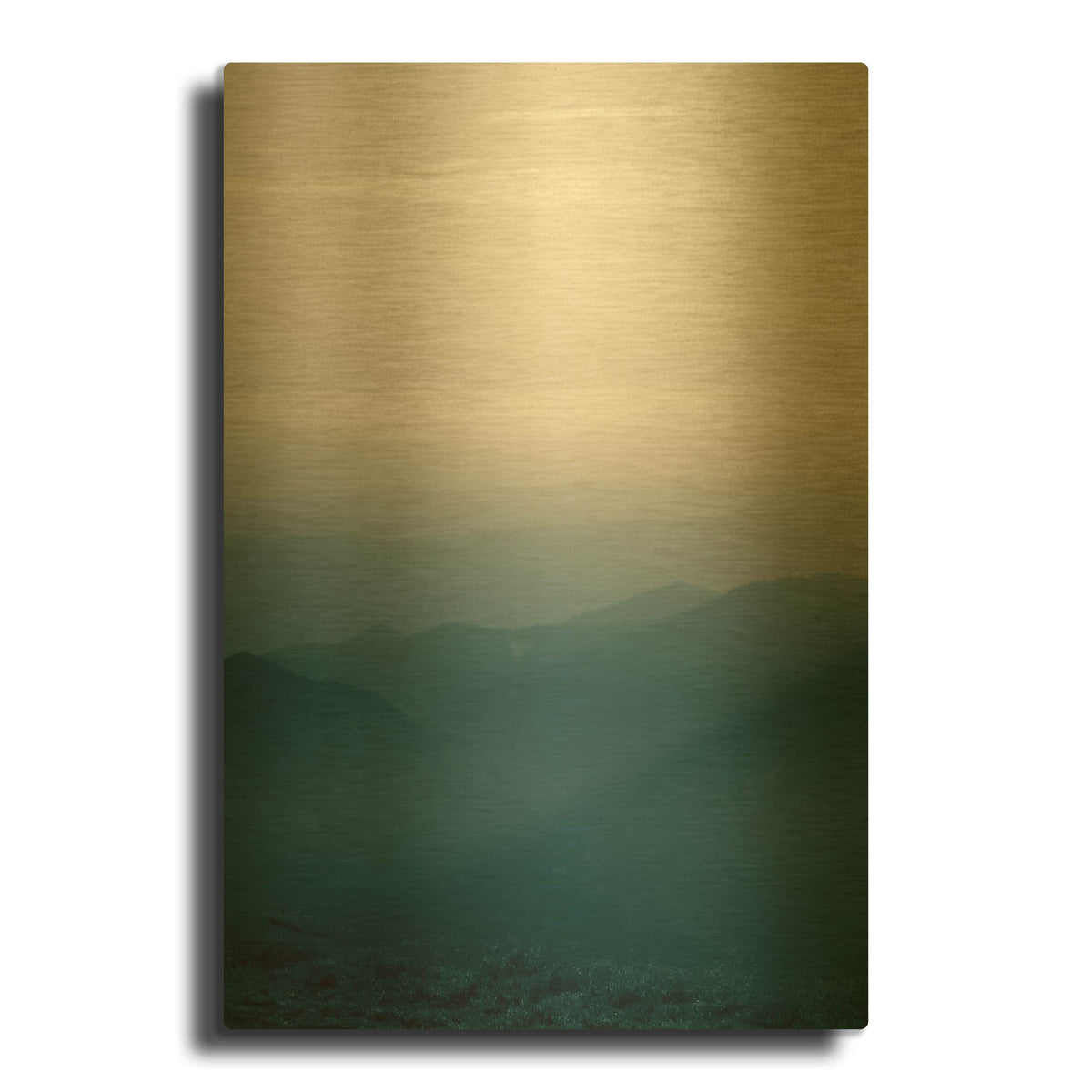 'Blue Mountains V' By PhotoINC Studio Gold Metal Wall Art