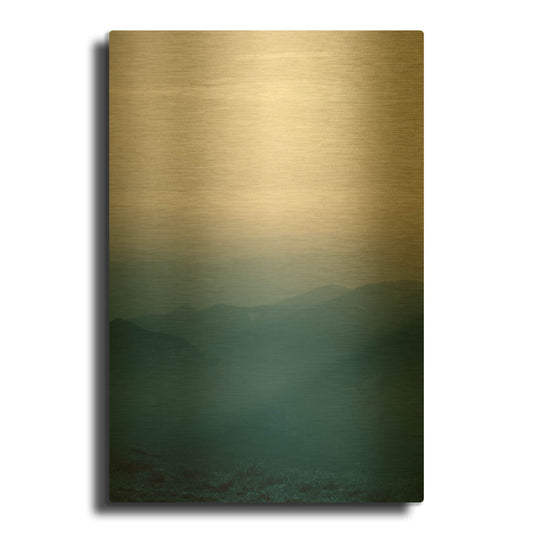 'Blue Mountains V' By PhotoINC Studio Gold Metal Wall Art