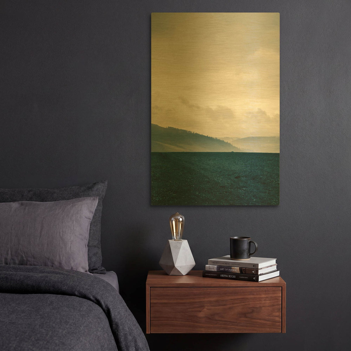 'Blue Mountains Vi' By PhotoINC Studio Gold Metal Wall Art