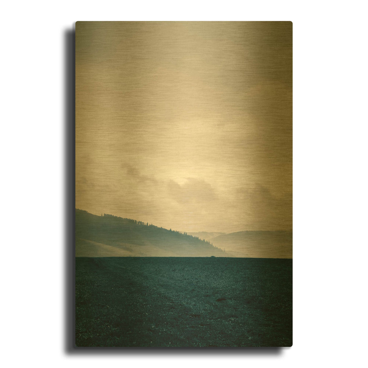 'Blue Mountains Vi' By PhotoINC Studio Gold Metal Wall Art