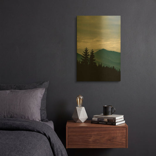 'Blue Mountains Vii' By PhotoINC Studio Gold Metal Wall Art
