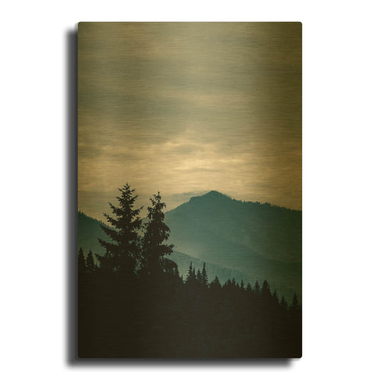 'Blue Mountains Vii' By PhotoINC Studio Gold Metal Wall Art