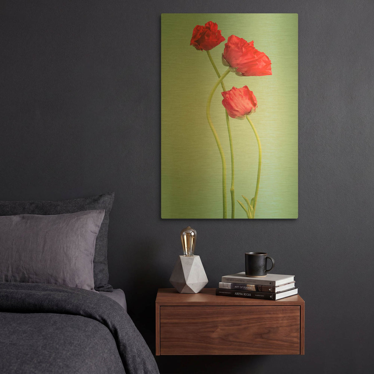 'Blue Poppy' By PhotoINC Studio Gold Metal Wall Art