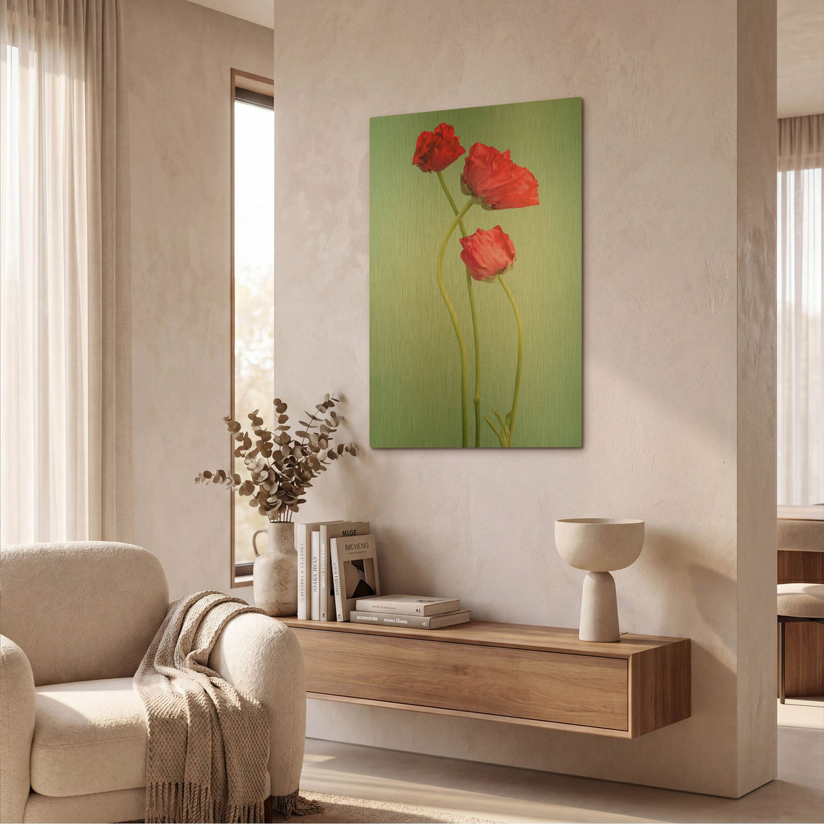 'Blue Poppy' By PhotoINC Studio Gold Metal Wall Art