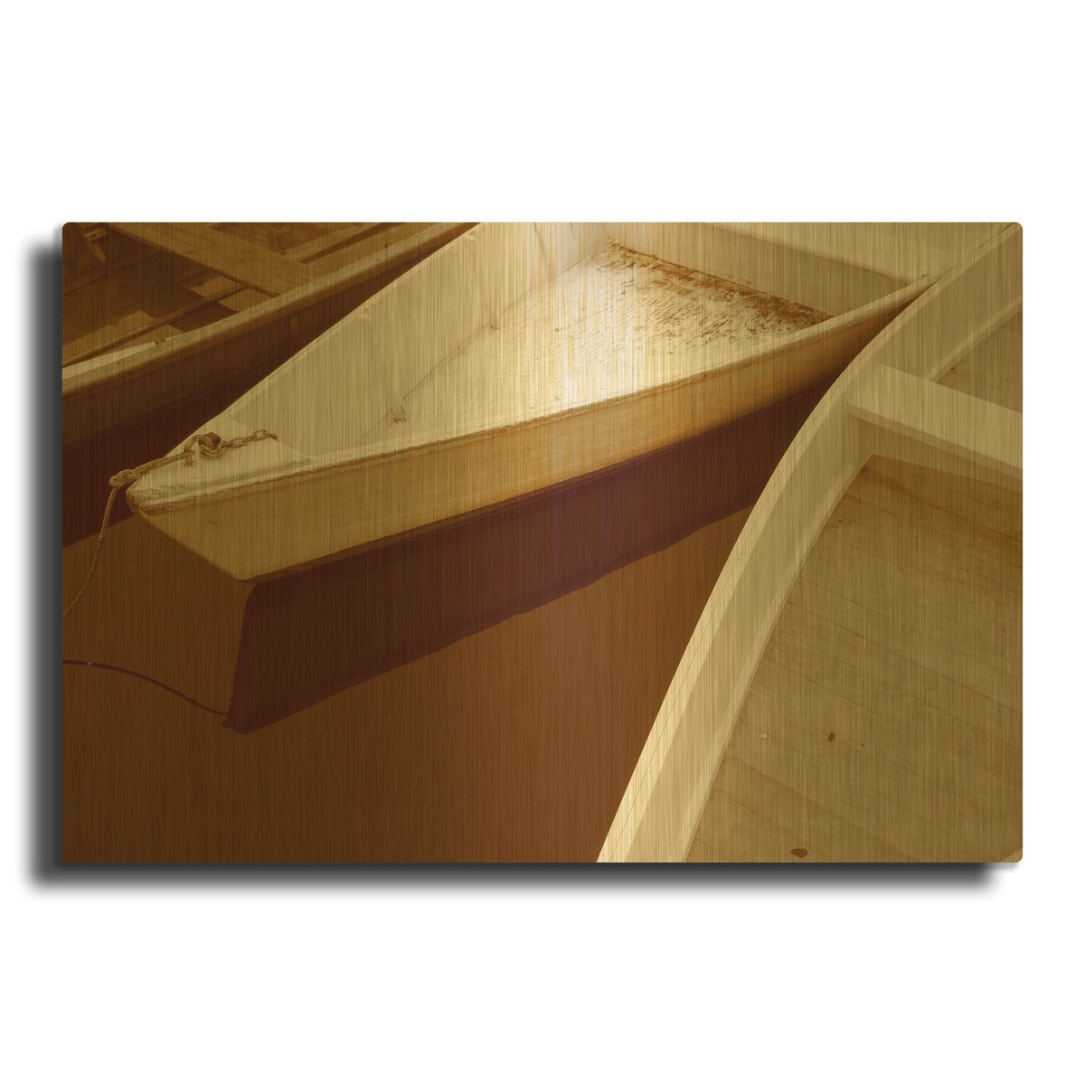 'Boats' By PhotoINC Studio Gold Metal Wall Art