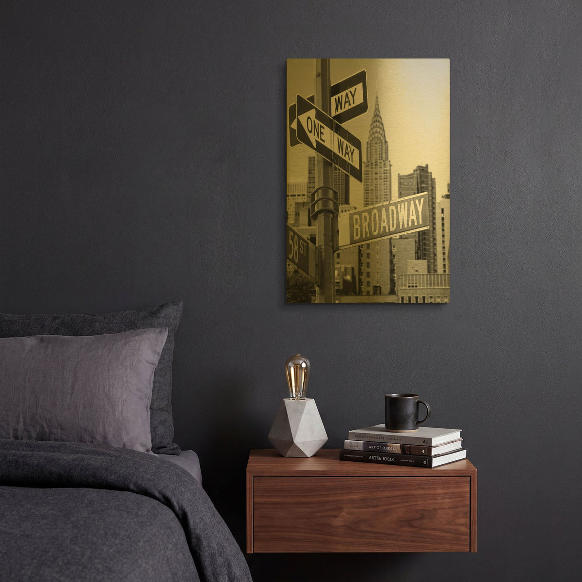 'Broadway' By PhotoINC Studio Gold Metal Wall Art