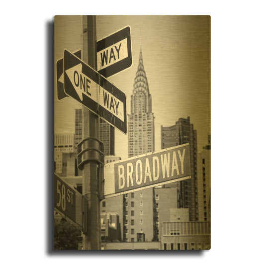 'Broadway' By PhotoINC Studio Gold Metal Wall Art