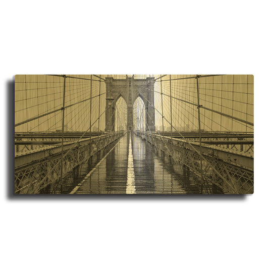 'Brooklyn Bridge' By PhotoINC Studio Gold Metal Wall Art