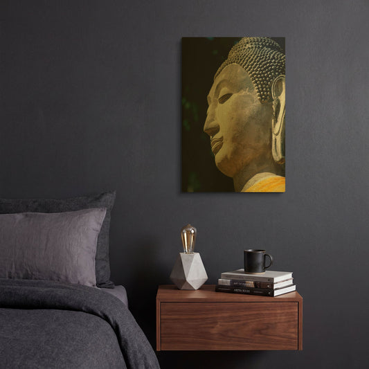 'Buddha 2' By PhotoINC Studio Gold Metal Wall Art