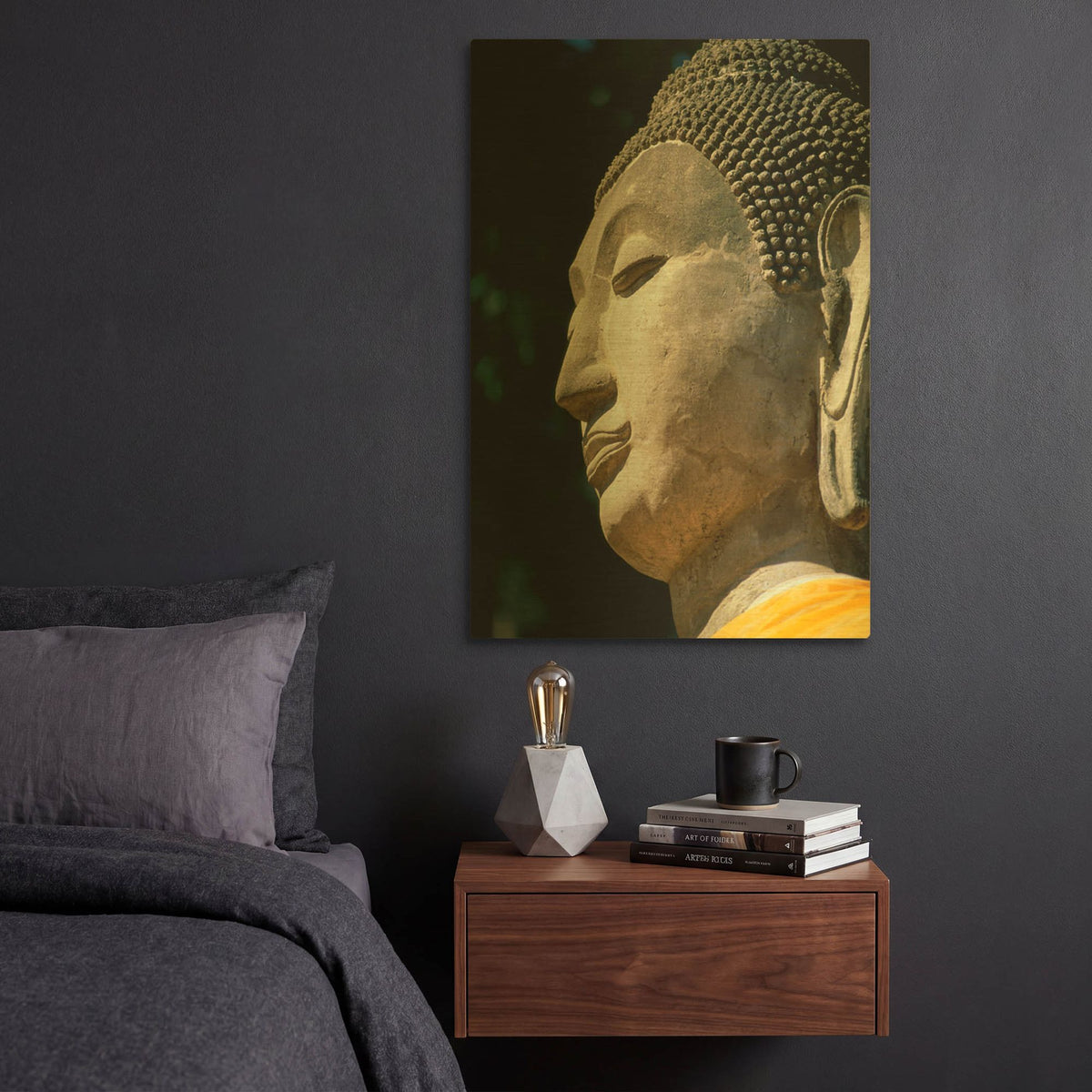 'Buddha 2' By PhotoINC Studio Gold Metal Wall Art