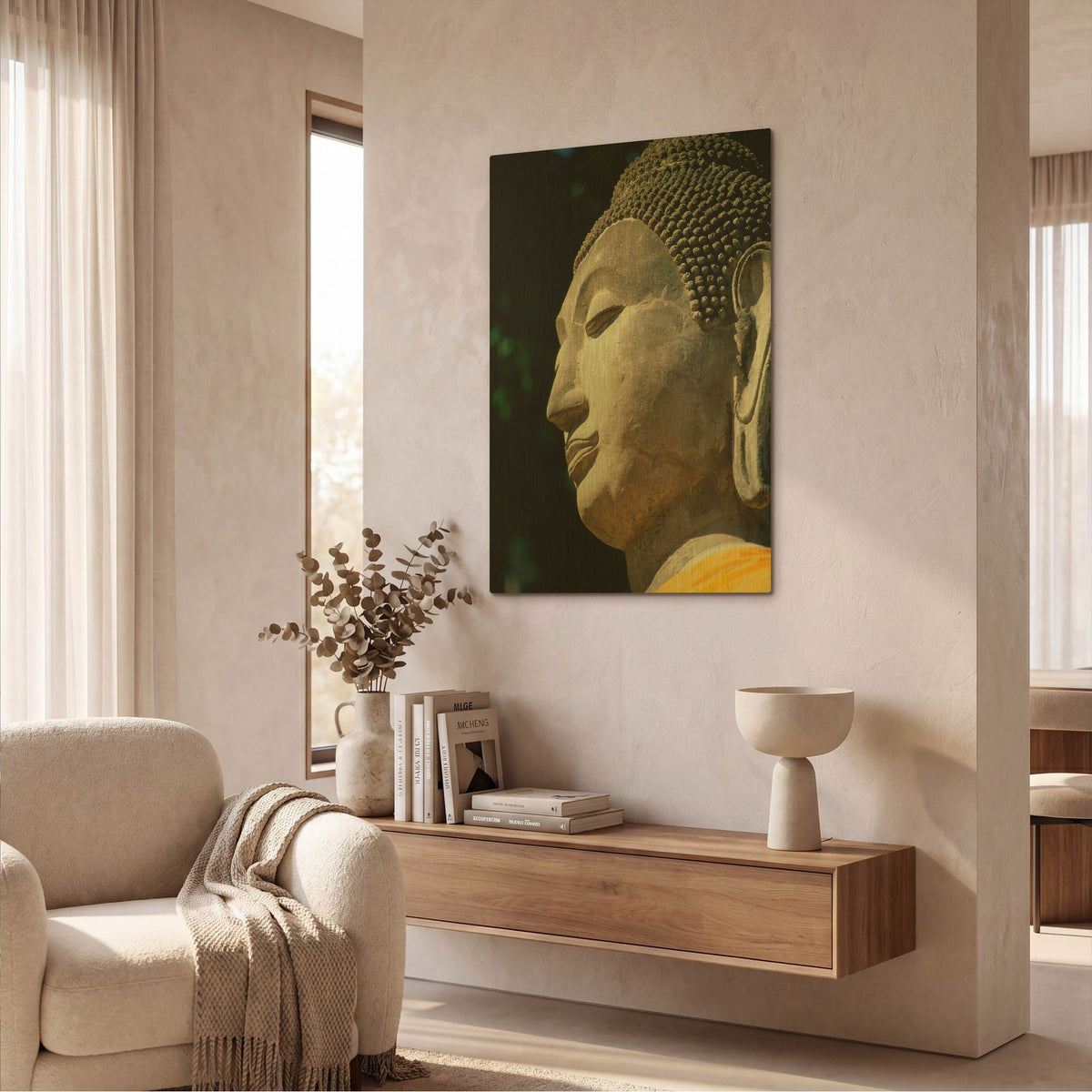 'Buddha 2' By PhotoINC Studio Gold Metal Wall Art