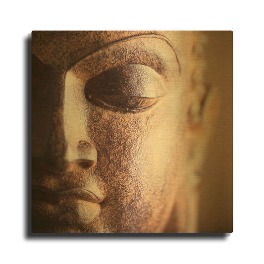 'Buddha 3' By PhotoINC Studio Gold Metal Wall Art