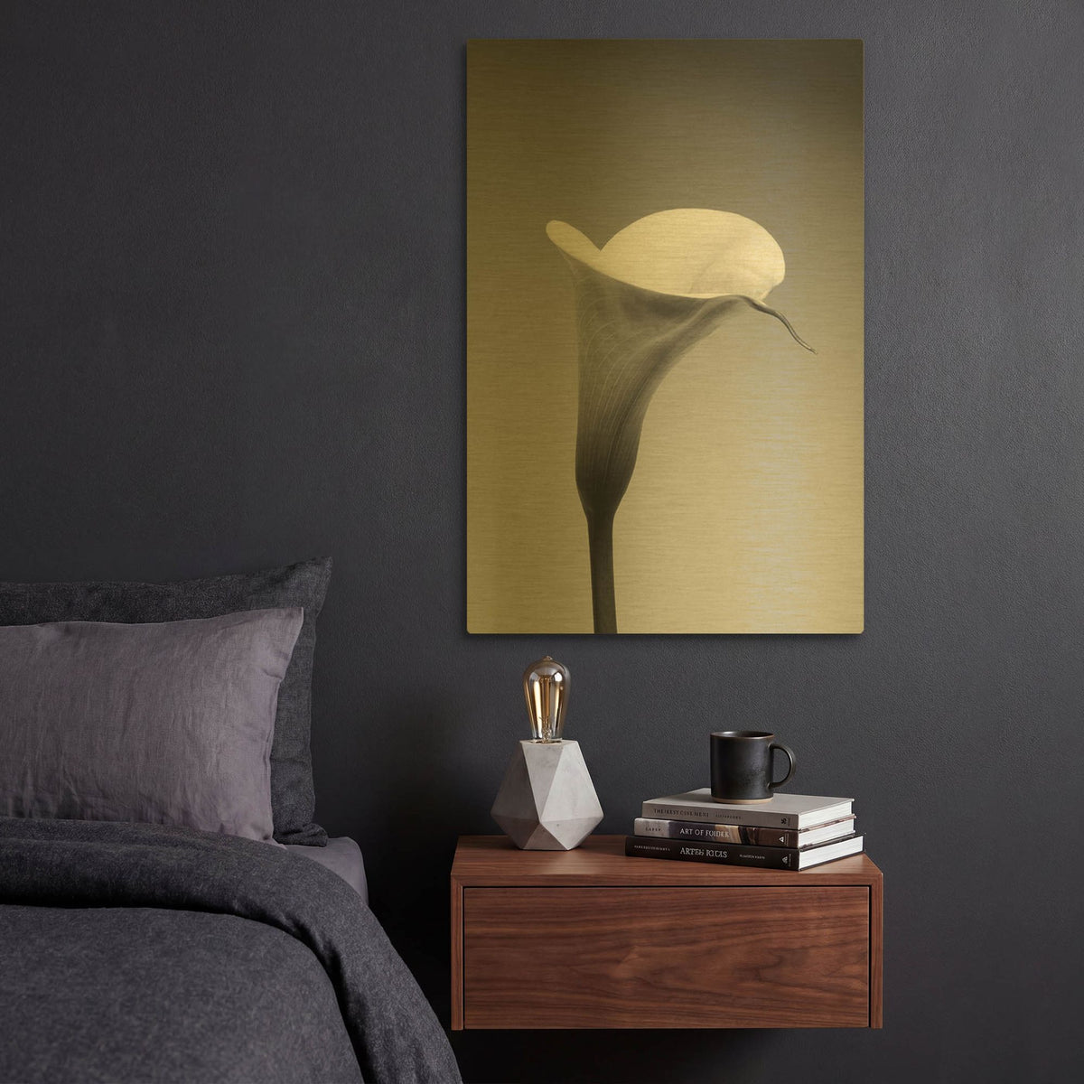 'Calla No. 3' By PhotoINC Studio Gold Metal Wall Art