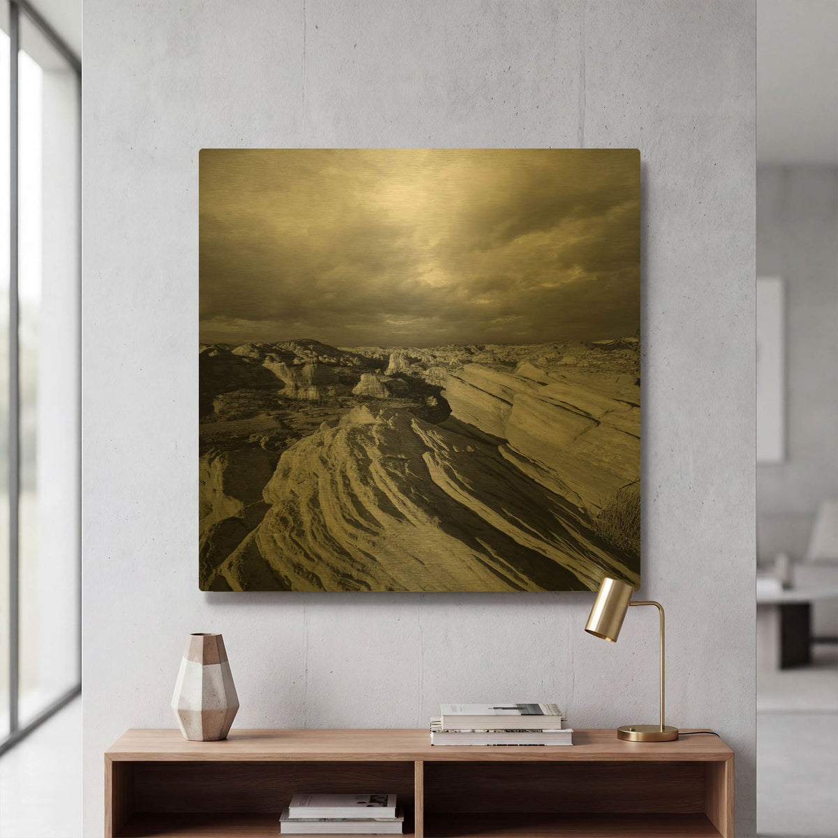'Canyon View' By PhotoINC Studio Gold Metal Wall Art