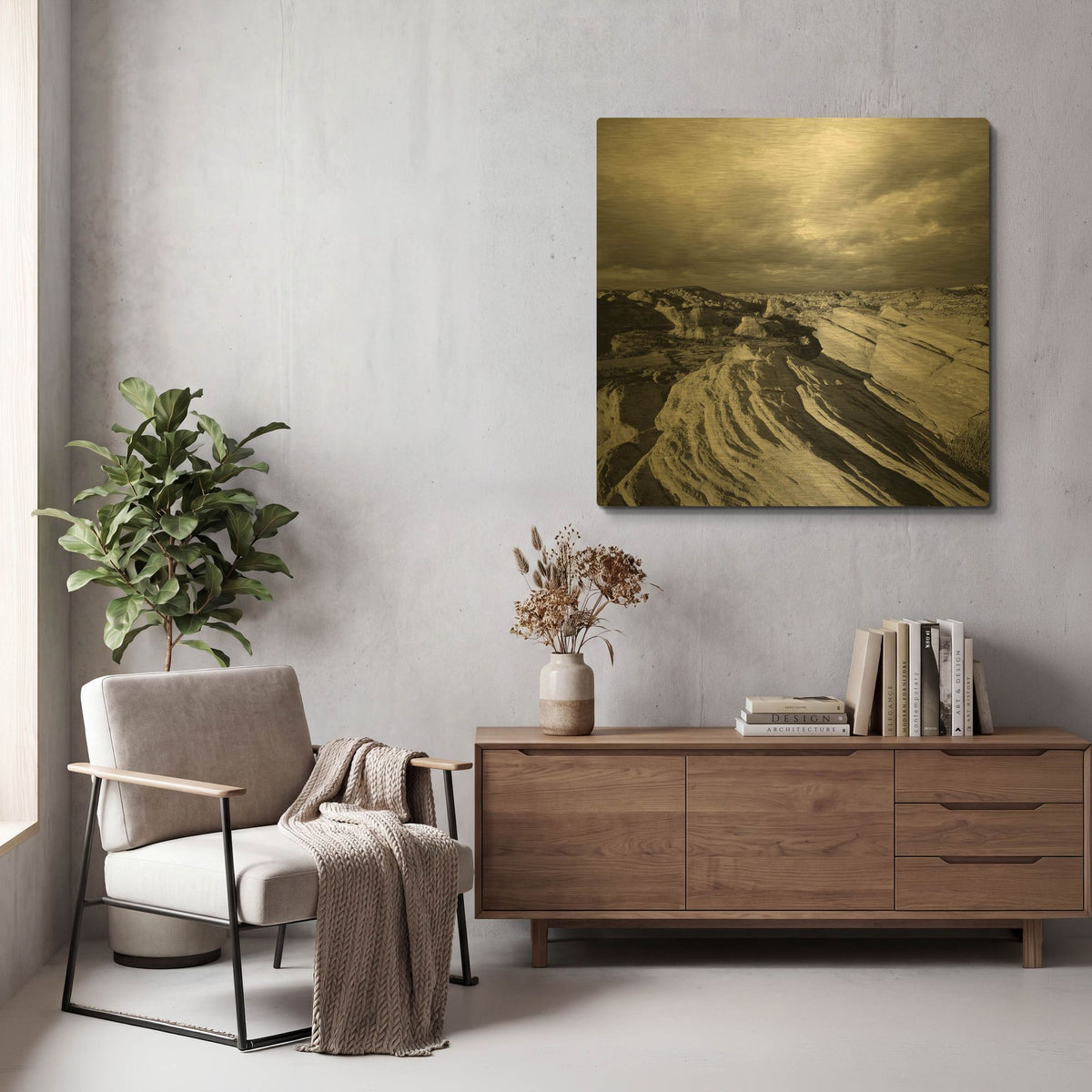 'Canyon View' By PhotoINC Studio Gold Metal Wall Art