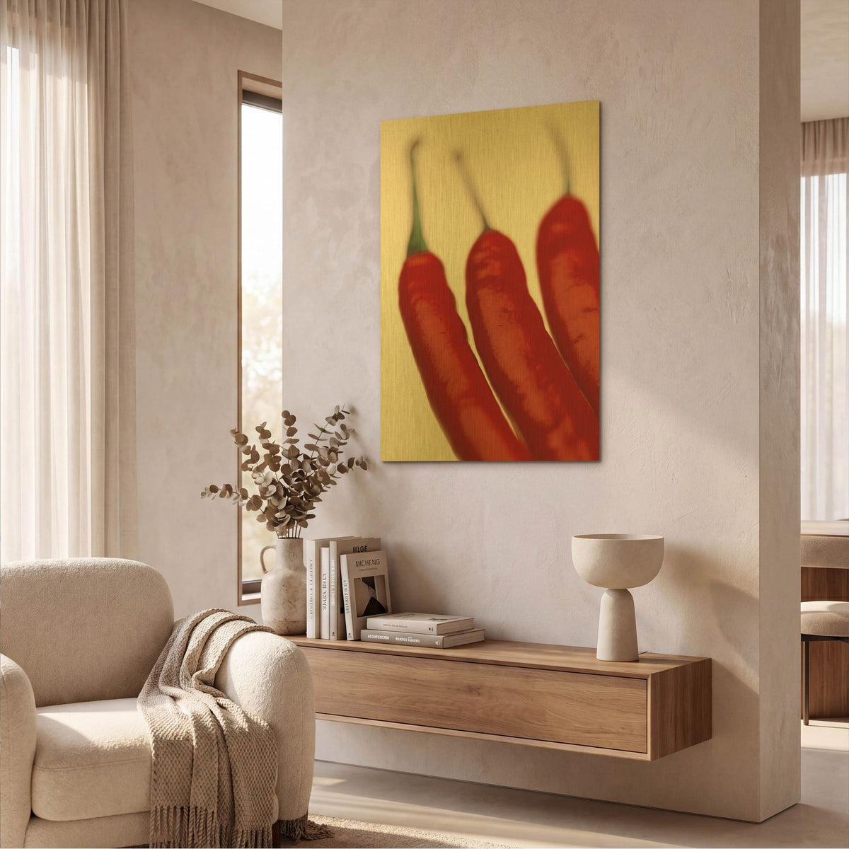 'Chili' By PhotoINC Studio Gold Metal Wall Art