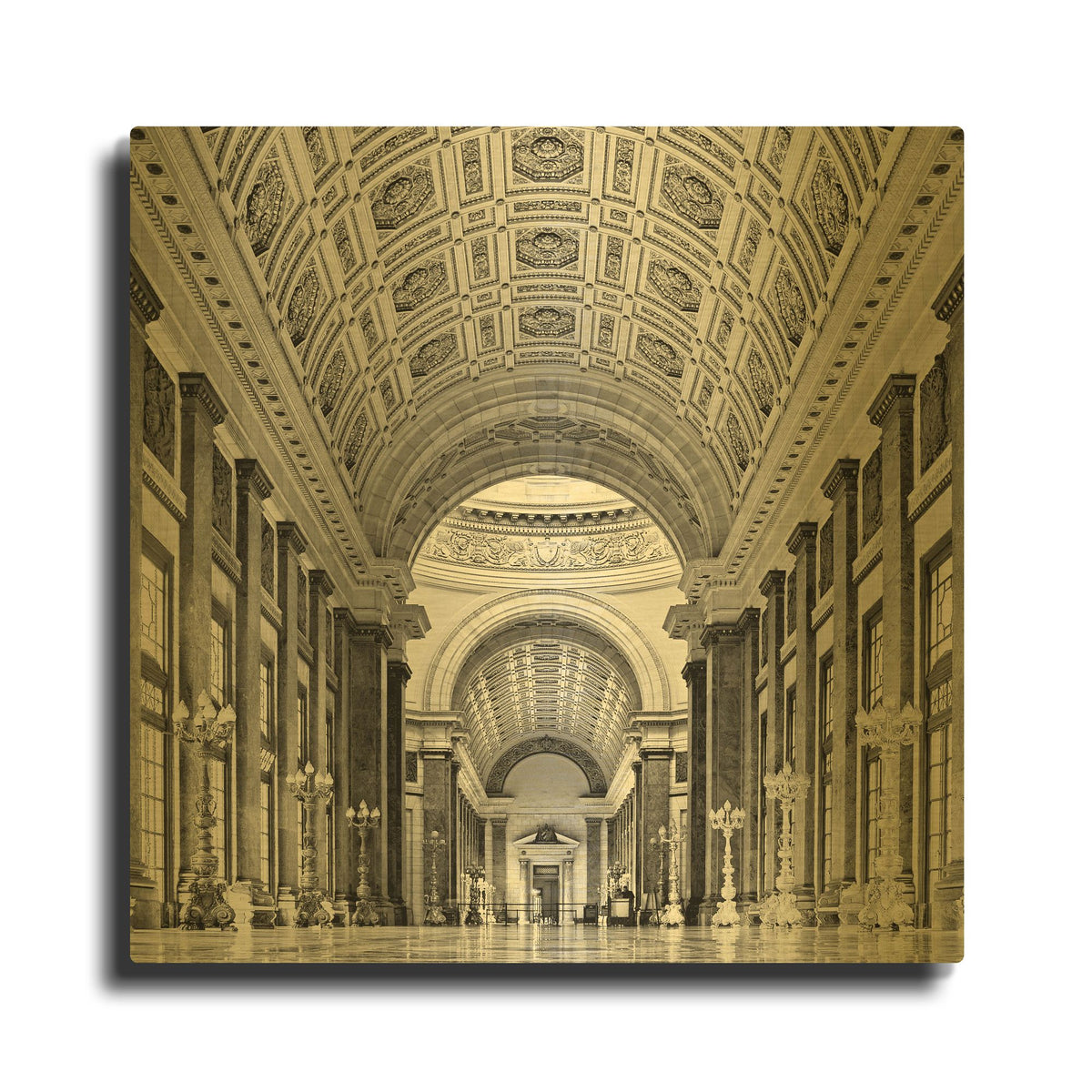 'Church' By PhotoINC Studio Gold Metal Wall Art
