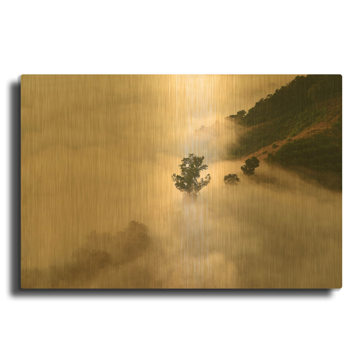 'Clouds' By PhotoINC Studio Gold Metal Wall Art