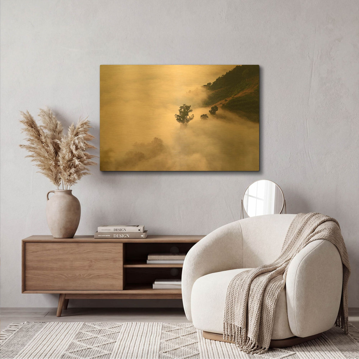 'Clouds' By PhotoINC Studio Gold Metal Wall Art
