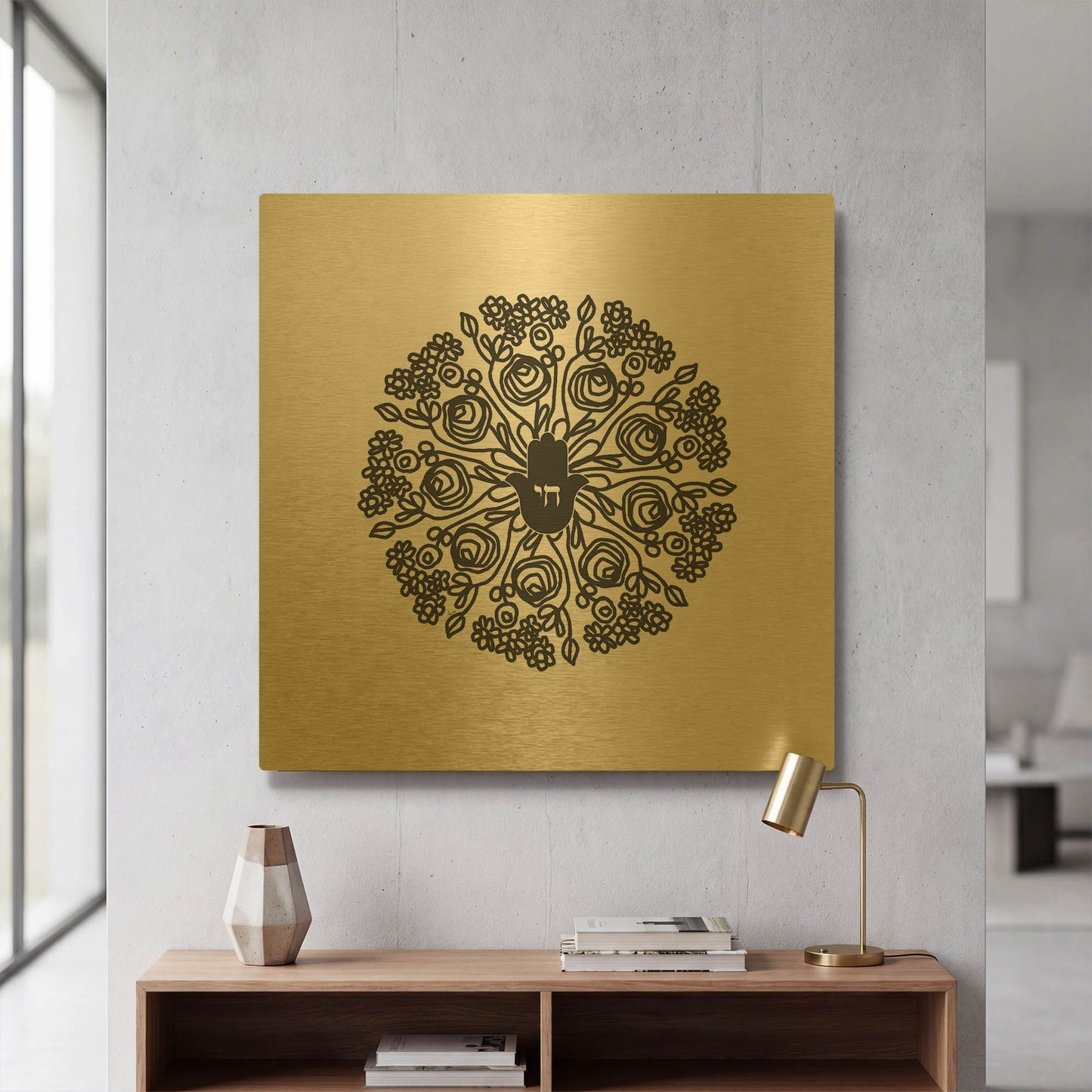 'LW4250' By Linda Woods Gold Metal Wall Art