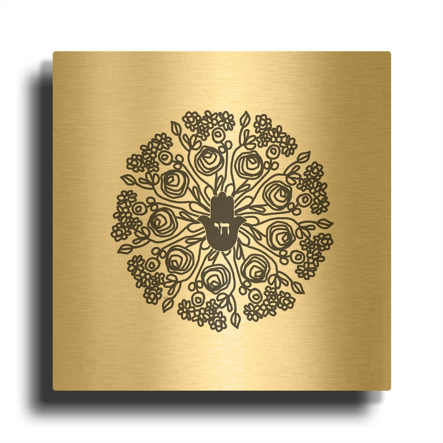 'LW4250' By Linda Woods Gold Metal Wall Art