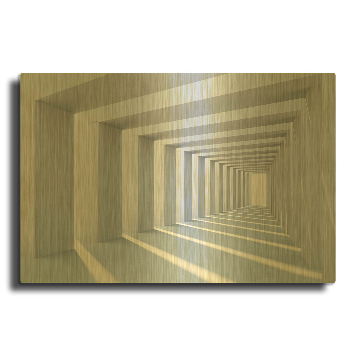 'Cube' By PhotoINC Studio Gold Metal Wall Art