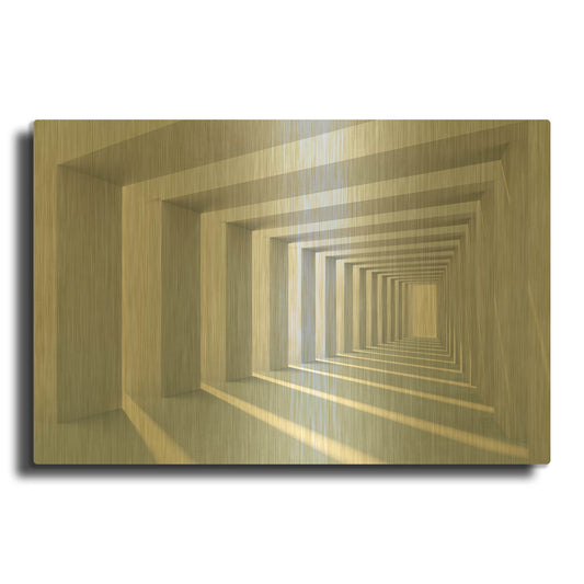 'Cube' By PhotoINC Studio Gold Metal Wall Art
