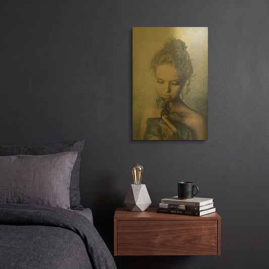 'Dark Rose' By PhotoINC Studio Gold Metal Wall Art