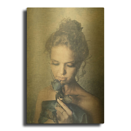 'Dark Rose' By PhotoINC Studio Gold Metal Wall Art