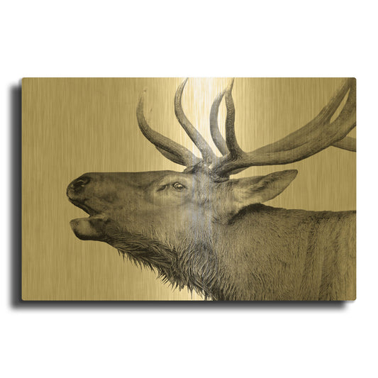 'Deer' By PhotoINC Studio Gold Metal Wall Art