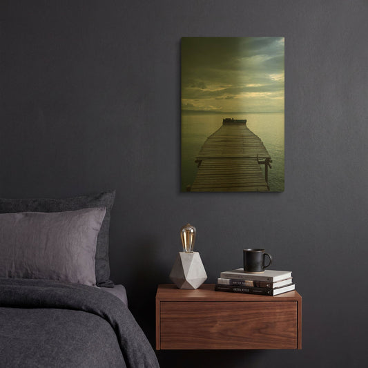 'Dock 1' By PhotoINC Studio Gold Metal Wall Art