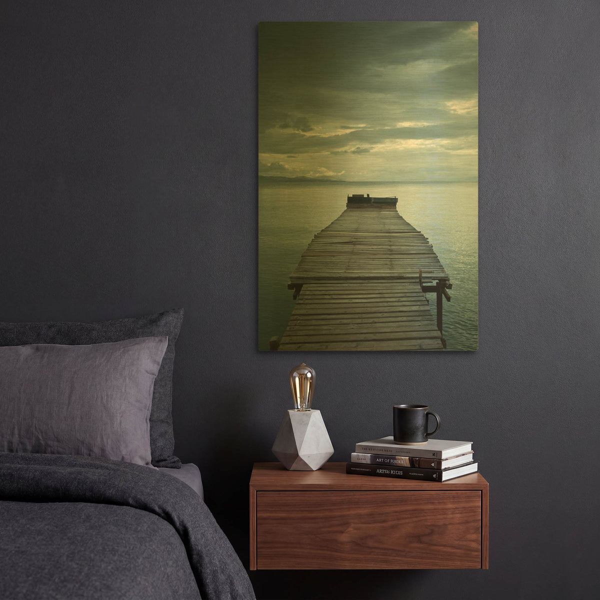 'Dock 1' By PhotoINC Studio Gold Metal Wall Art