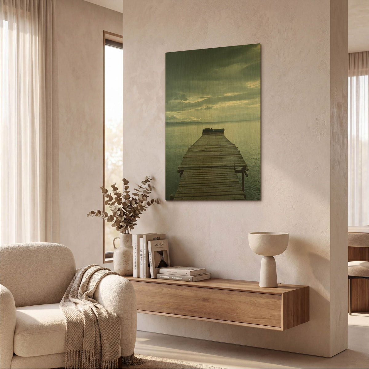 'Dock 1' By PhotoINC Studio Gold Metal Wall Art